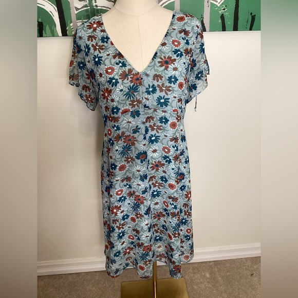 Madewell- Open-Back Mini Dress in Wildflower Garden- Size 10- MINT condition - Picture 3 of 7